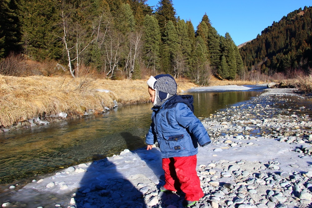 vacances neige avec bebe riviere